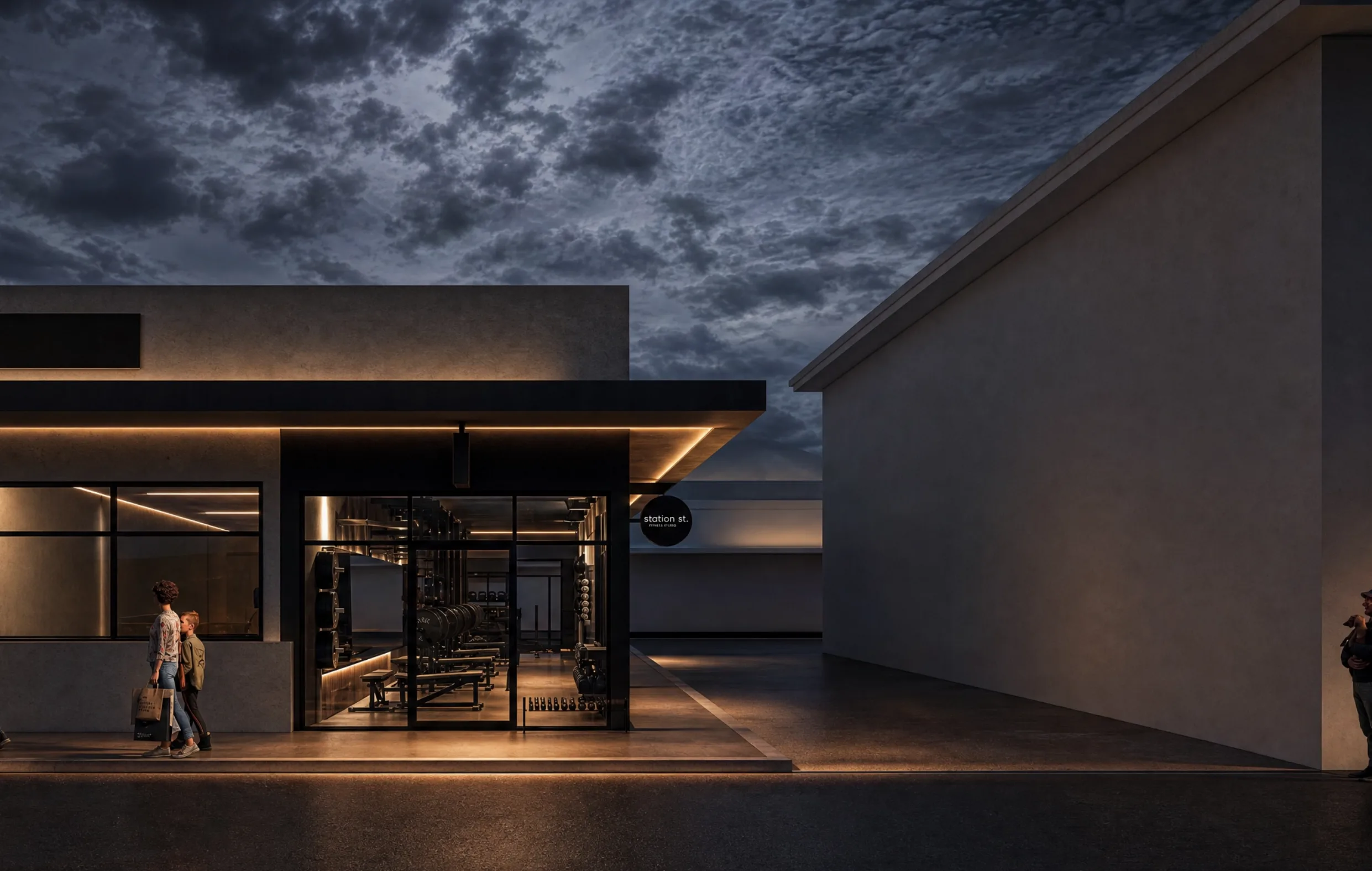 Render of the new Station Street Fitness studio in Claremont, view 1