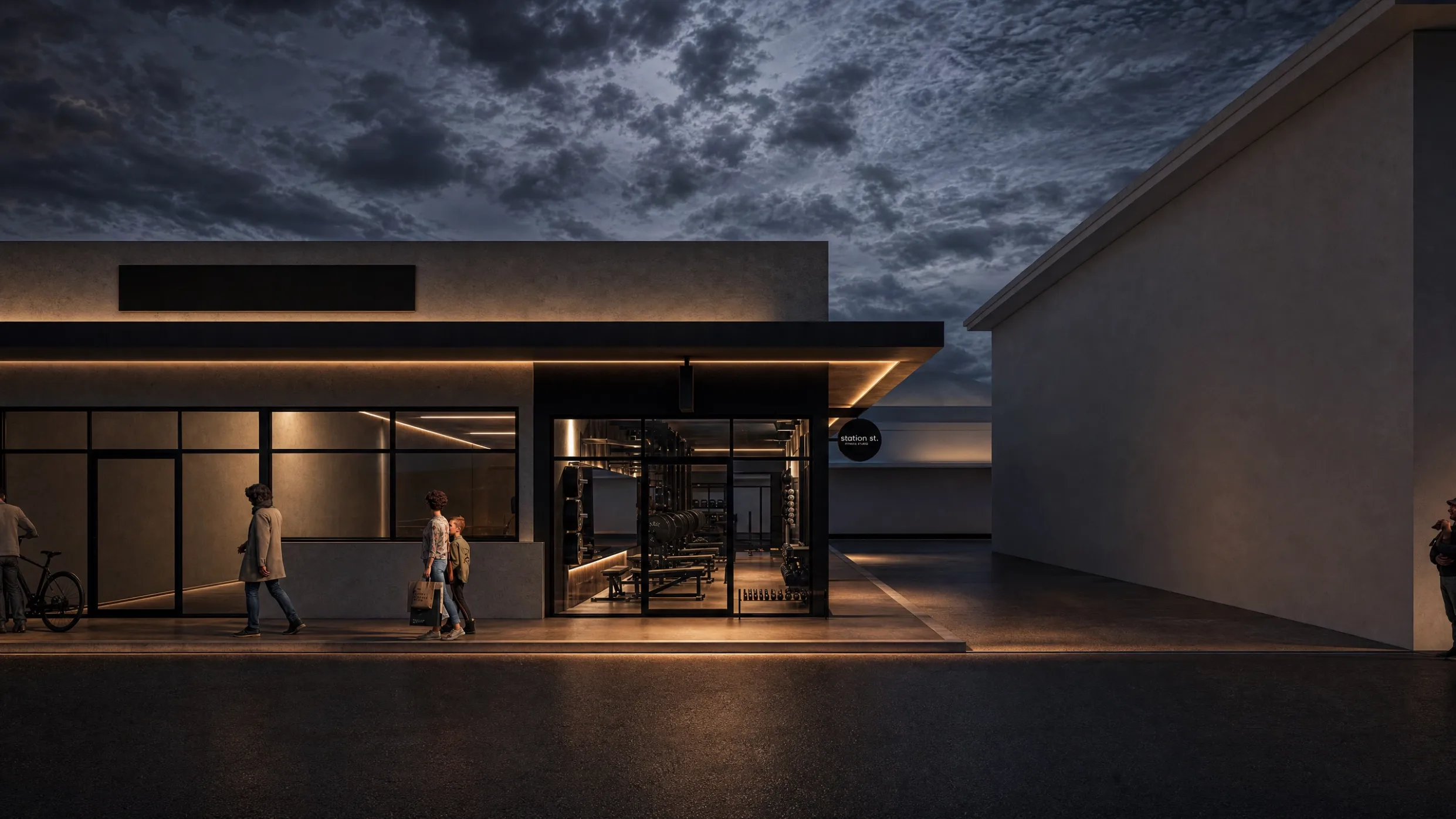 Render of the new Station Street Fitness studio in Claremont, view 3